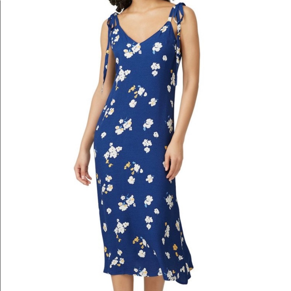 Reformation Floral Jade Midi Dress Blue size Small